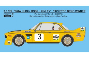 Decal – BMW 3,5 CSL  „Luigi Racing / Kinley“ - 1979 ETCC Brno winner 1/24